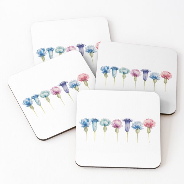 Item preview, Blue and pink flowers designed and sold by uunaa.
