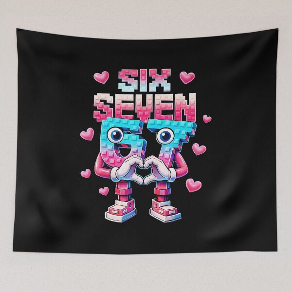 Item preview, Six Seven Pixel Robot 67 Meme Funny Valentine Heart designed and sold by gladysenglish.