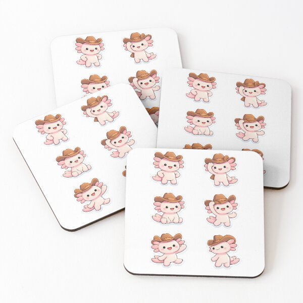Item preview, Cute Cowboy Axolotl Sticker Pack Kawaii Pink Salamander Cartoon designed and sold by RAgustinusM17.