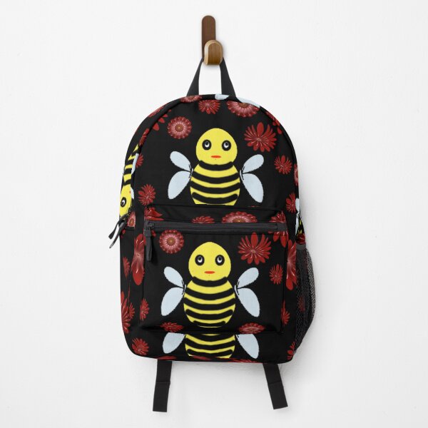 Item preview, Cute Bee Floral Pattern Aesthetic Seamless Bumblebee and Red Flower Design designed and sold by HopeAndHustle.