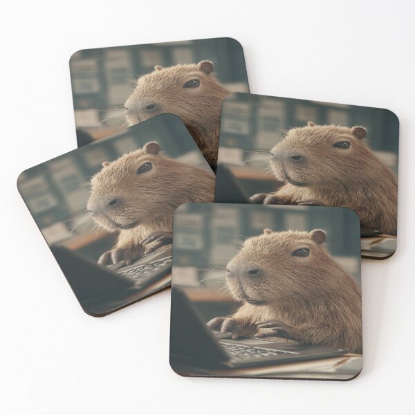 Item preview, Capybara Working on Laptop Funny Programmer Tech designed and sold by NicolasGlowArt.