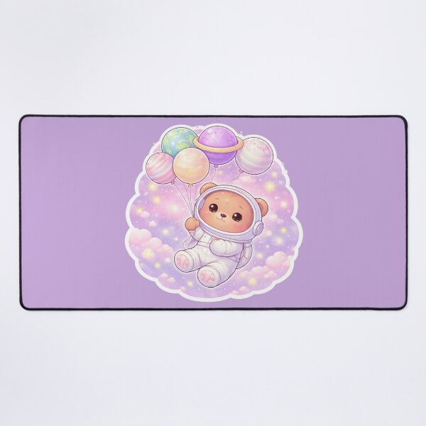 Item preview, Kawaii Teddy Bear with Planet Balloons – Cute Space Bear designed and sold by p-frosty-design.