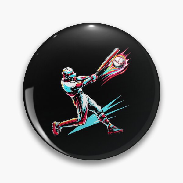 Item preview, Colorful Baseball Player Swing Neon Drip Style designed and sold by miaa-artistshop.