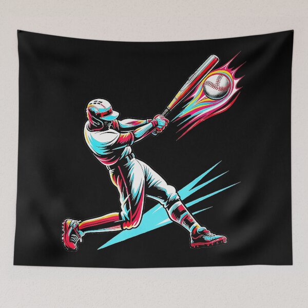 Item preview, Colorful Baseball Player Swing Neon Drip Style designed and sold by miaa-artistshop.