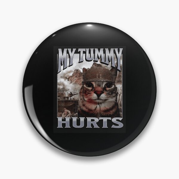 Item preview, My Tummy Hurts Funny Cat Meme Sketch Style designed and sold by tadmercado.
