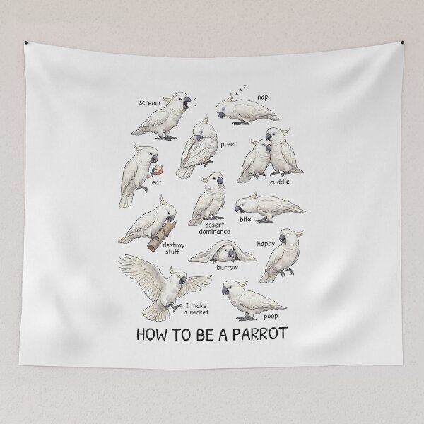 Item preview, How to be a Parrot White Umbrella Cockatoo Parrot Mom Dad Lover designed and sold by TerryConnells.