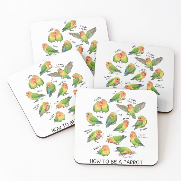 Item preview, How to be a Parrot Rosy Faced Yellow Lovebird Parrot Mom Dad Lover designed and sold by TerryConnells.