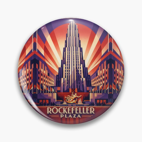 Item preview, Rockefeller Plaza - New York Art Deco Travel Poster designed and sold by Earth Celebration Designs.