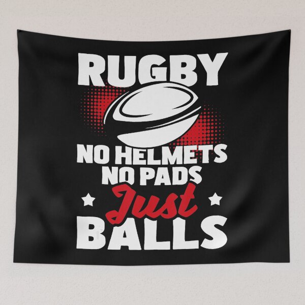 Item preview, No Helmets No Pads Just Balls Rugby Humor  designed and sold by GabrieSketcham.