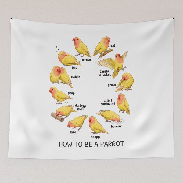 Item preview, How to be a Parrot Lutino Lovebird Parrot Mom Dad Lover designed and sold by TerryConnells.