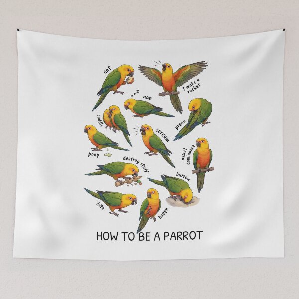 Item preview, How to be a Parrot Jenday Conure Parrot Mom Dad Lover designed and sold by TerryConnells.