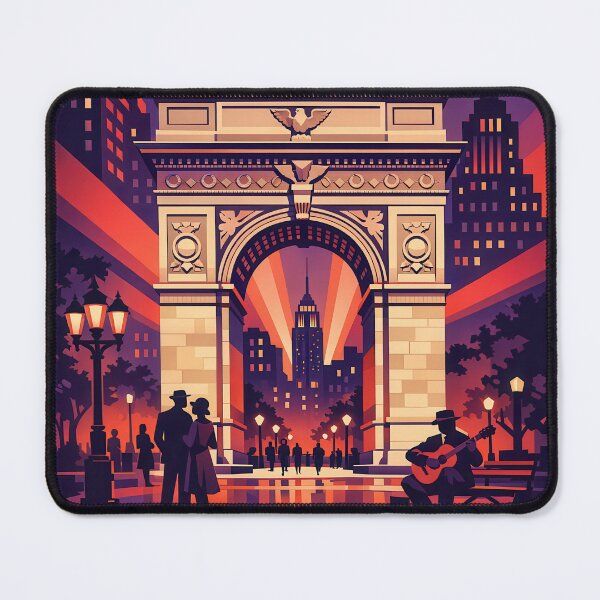 Item preview, Washington Square Park - New York Art Deco Poster designed and sold by Earth Celebration Designs.