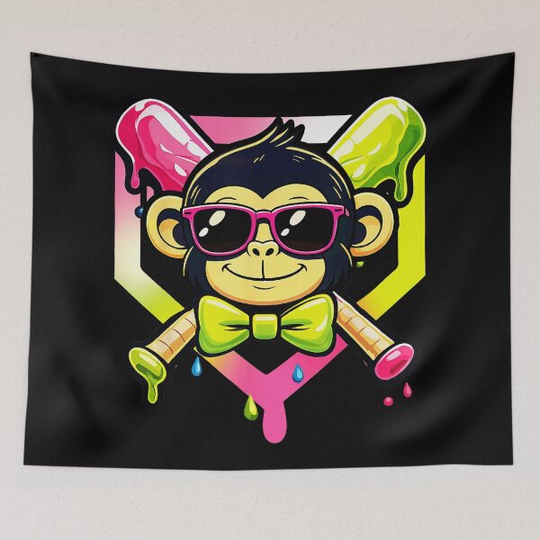 Item preview, Cool Monkey Sunglasses Neon Drip Party Style designed and sold by miaa-artistshop.