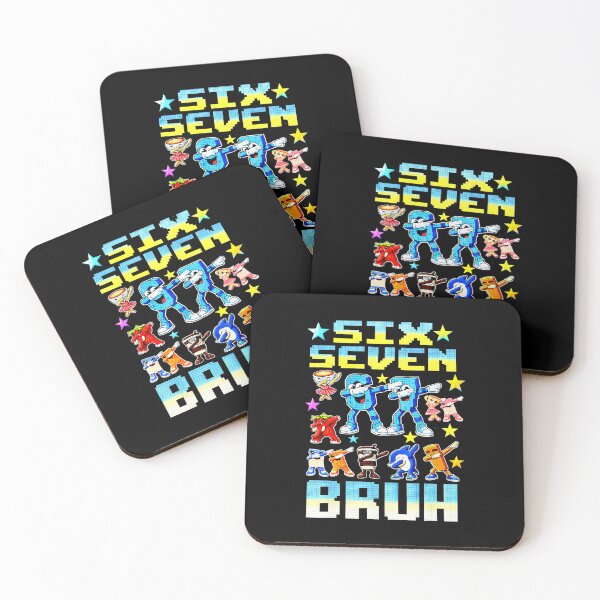 Aperçu de l'œuvre Six Seven Bruh Pixel Meme Humour de joueur créée et vendue par gladysenglish.