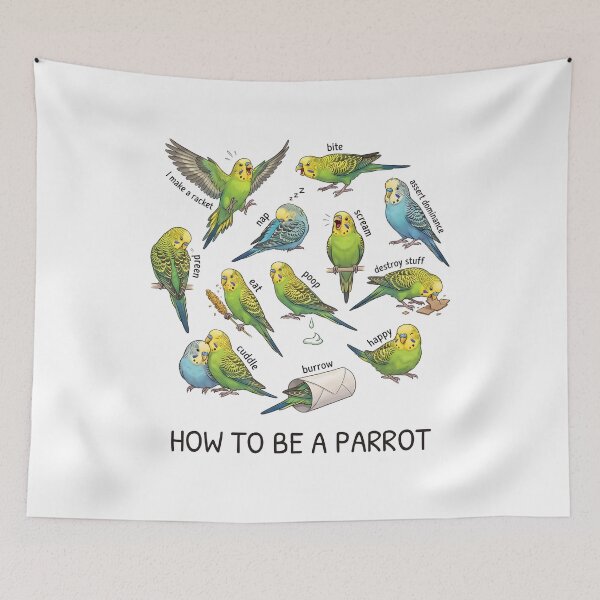 Item preview, How to be a Parrot Budgerigar Parrot Mom Dad Lover designed and sold by TerryConnells.