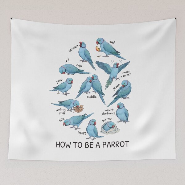 Item preview, How to be a Parrot Blue Ringneck Parakeet Parrot Mom Dad Lover designed and sold by TerryConnells.