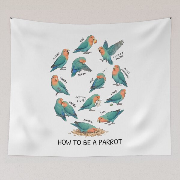 Item preview, How to be a Parrot Blue Peach Faced Lovebird Parrot Mom Dad Lover designed and sold by TerryConnells.