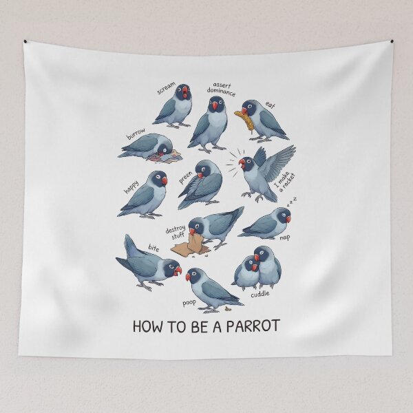 Item preview, How to be a Parrot Blue Masked Lovebird Parrot Mom Dad Lover designed and sold by TerryConnells.