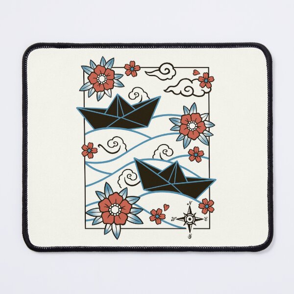 Item preview, Bright Origami Boats & Compass - Clean Nautical Art designed and sold by NemiMakeit.