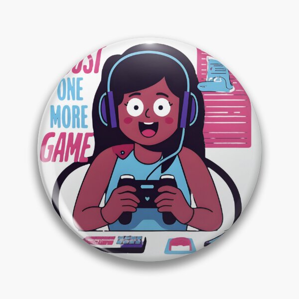 Item preview, Just One More Game – Cute Gamer Girl Neon Gaming Design designed and sold by Kavya Art.