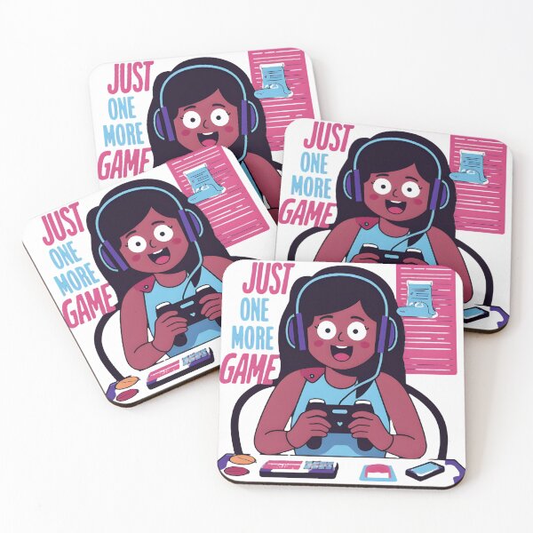 Item preview, Just One More Game – Cute Gamer Girl Neon Gaming Design designed and sold by Kavya Art.