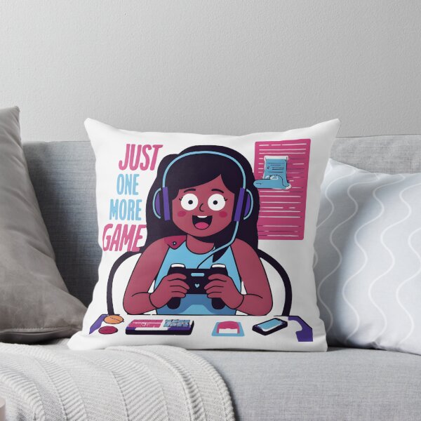 Item preview, Just One More Game – Cute Gamer Girl Neon Gaming Design designed and sold by Kavya Art.