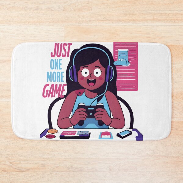 Item preview, Just One More Game – Cute Gamer Girl Neon Gaming Design designed and sold by Kavya Art.
