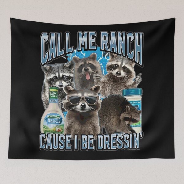 Item preview, Funny Raccoon Dressing Ranch Sauce Meme designed and sold by MOFAPPAREL.