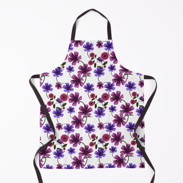 Item preview, Purple Pink Floral Pattern Elegant Seamless Flower Design with Birds Aesthetic Botanical Print designed and sold by HopeAndHustle.