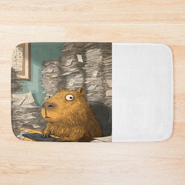 Item preview, Capybara Paperwork Stress Office Worker designed and sold by NicolasGlowArt.