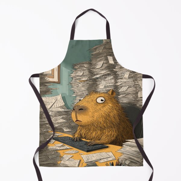 Item preview, Capybara Paperwork Stress Office Worker designed and sold by NicolasGlowArt.