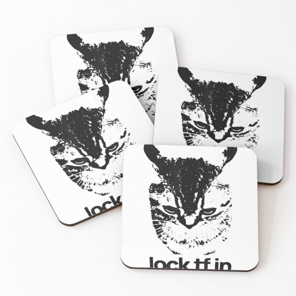 Item preview, Lock TF In Funny Focused Black Cat Silhouette Aggressive Motivation Art designed and sold by DienesAngele.