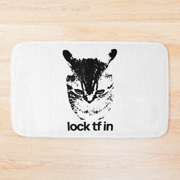 Item preview, Lock TF In Funny Focused Black Cat Silhouette Aggressive Motivation Art designed and sold by DienesAngele.