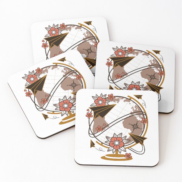 Item preview, Clear Skies Origami Airplanes - Minimalist Vintage Globe Art designed and sold by NemiMakeit.