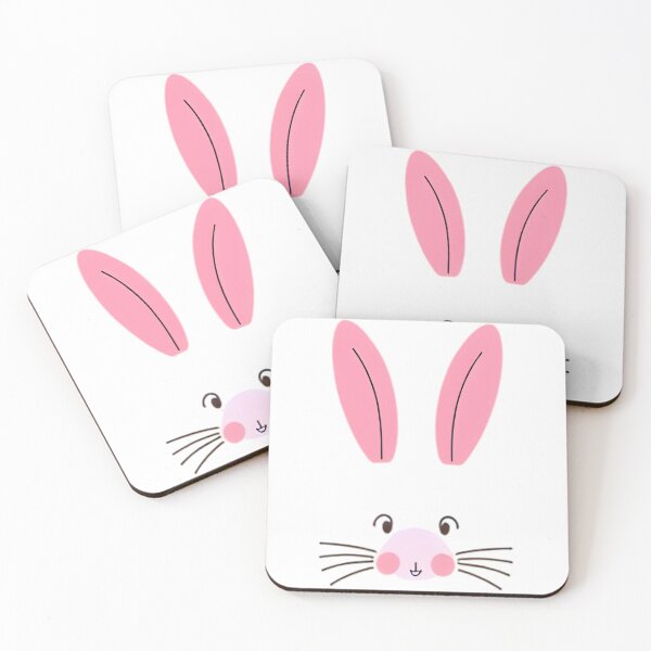 Item preview, Cute Kawaii Bunny Face – Minimal Pink Rabbit Cartoon Design designed and sold by Kavya Art.