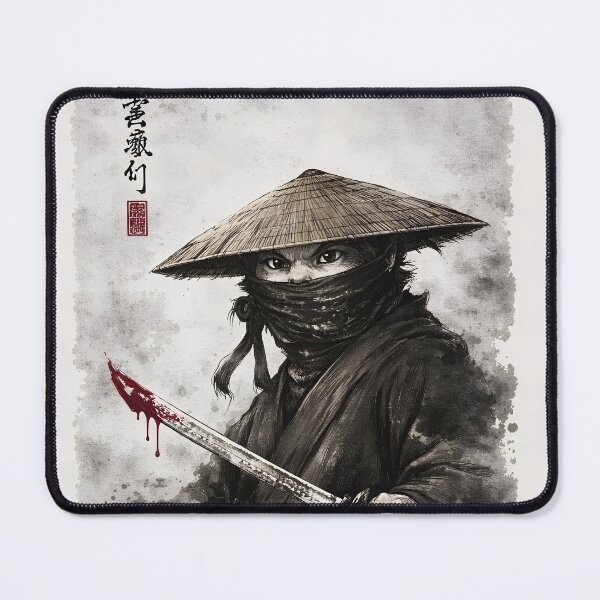 Item preview, Shadow Samurai Warrior – Dark Japanese Assassin Ink Art designed and sold by disha-prints.