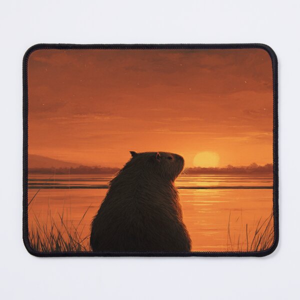 Item preview, Peaceful Capybara Sunset Nature Wildlife Design designed and sold by NicolasGlowArt.