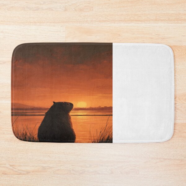 Item preview, Peaceful Capybara Sunset Nature Wildlife Design designed and sold by NicolasGlowArt.