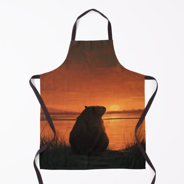 Item preview, Peaceful Capybara Sunset Nature Wildlife Design designed and sold by NicolasGlowArt.