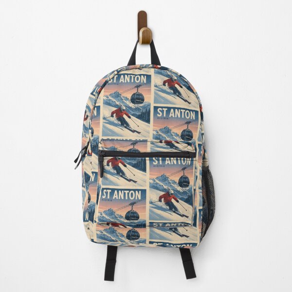 Item preview, St Anton Retro Ski Poster – Vintage Alpine Travel Print designed and sold by supernova-tees.