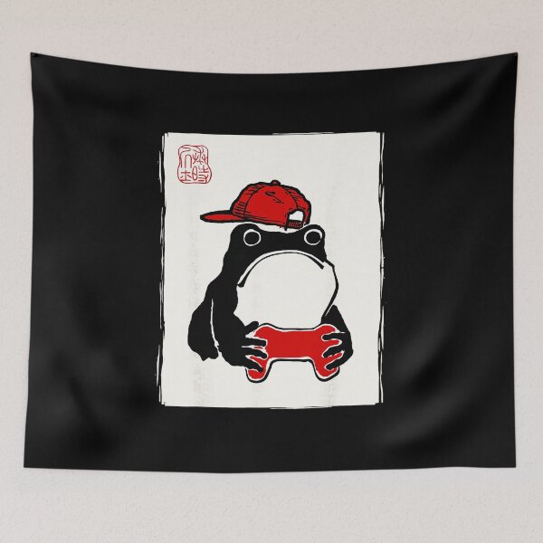 Item preview, Grumpy Frog Gamer Japanese Ink Painting Funny Gaming Vibe designed and sold by FGTV2021.