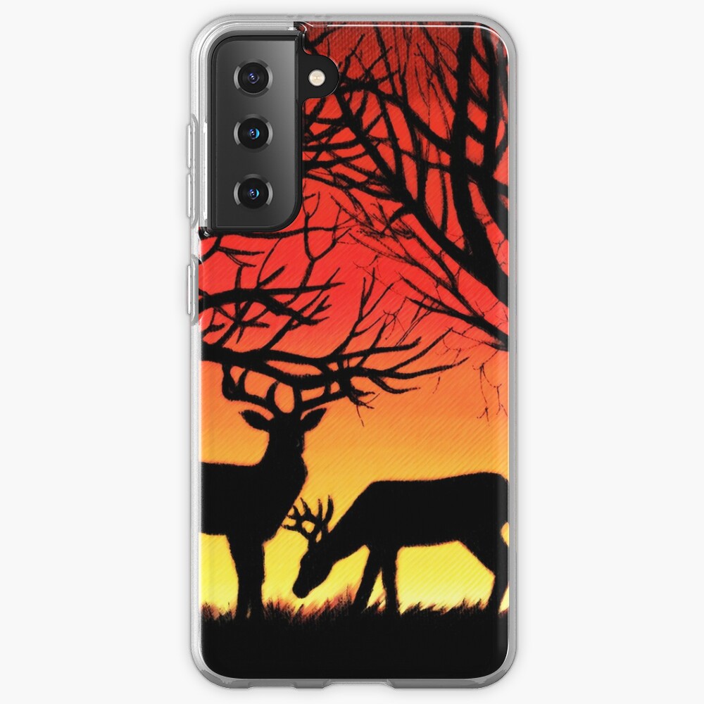 Grazing Deer at Sunset Samsung Galaxy Phone Case for Sale by Alison Newth