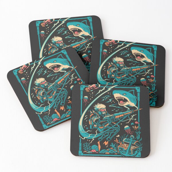 Item preview, Cyber Diver Deep Sea Treasure – Retro Tactical Shark Hunter Art designed and sold by Teeseas Wave.