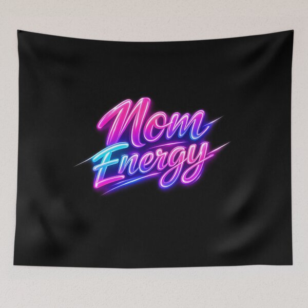 Item preview, Mom Energy - Neon Vaporwave Typography designed and sold by MKreative Studio.