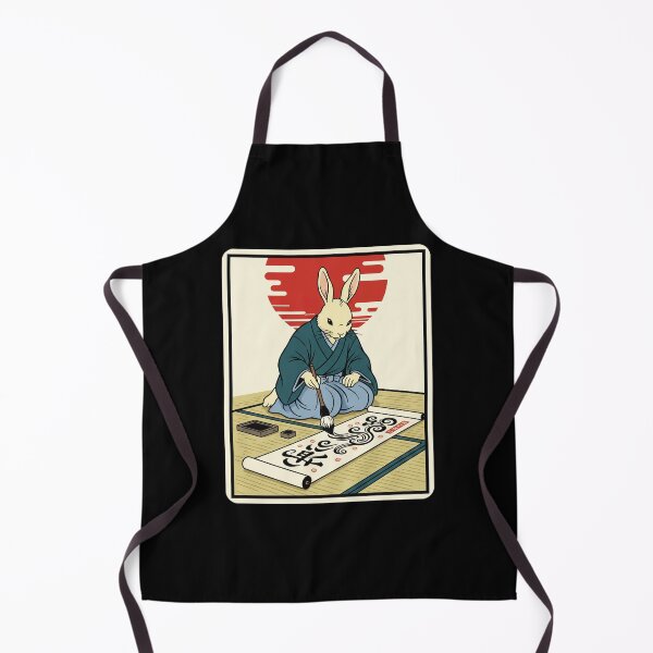 Item preview, Rabbit Calligrapher Japanese Art Ink Painting Aesthetic designed and sold by JordynLadukeg65.