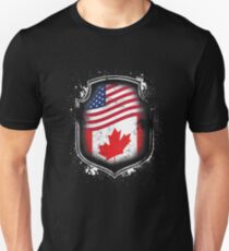 Canadian American Flag Unisex T-Shirt