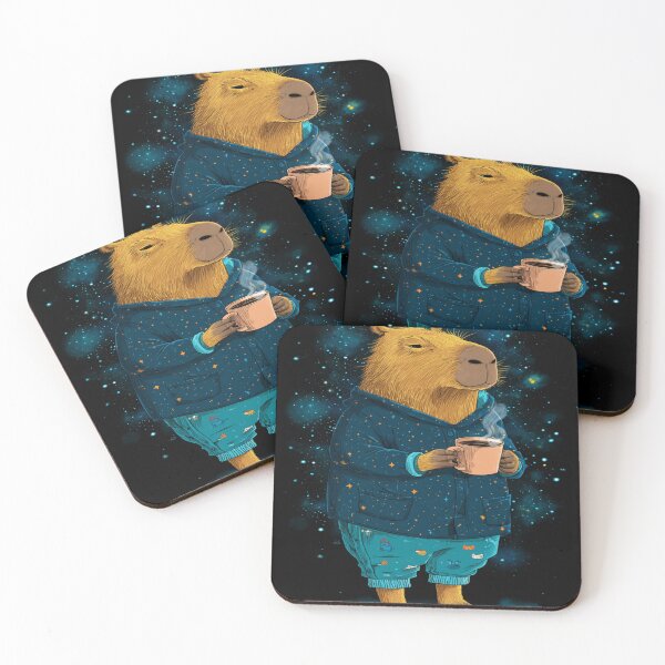 Item preview, Cozy Capybara Coffee Pajamas Starry Night Animal designed and sold by NicolasGlowArt.