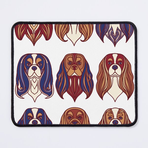 Item preview, Nine Colorful Cavalier King Charles Spaniel Portraits designed and sold by lautir.
