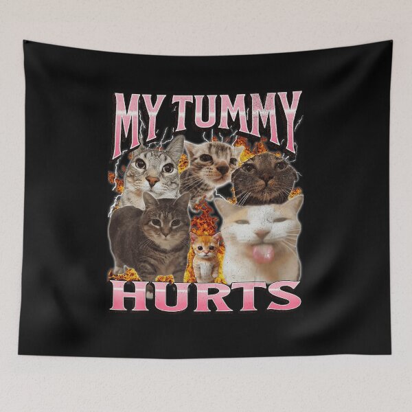 Item preview, My Tummy Hurts Funny Cat Meme designed and sold by tadmercado.