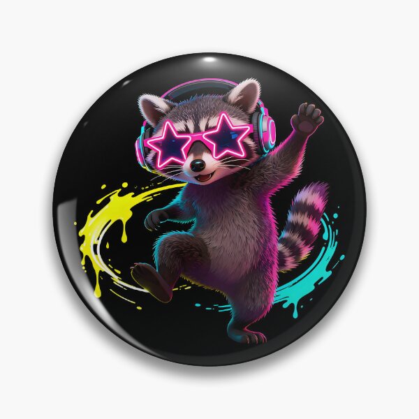 Item preview, Neon Rave Raccoon – Crazy Party Animal Festival Design 2 designed and sold by RH Design Lab.